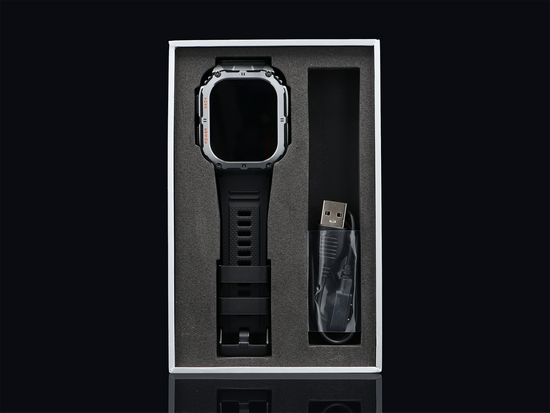 Zestaw Smartwatch GlacierX Avalanche Select Black GX-AC61 + Pasek GlacierX Grip Strap Nylon Black 22mm