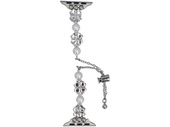 Bransoleta do smartwatcha GlacierX Slider Clasp Clover Motif Bracelet Crystal Pearl do Apple Watch 38/40/41mm Srebrna