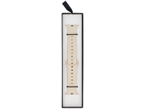 Pasek do smartwatcha GlacierX Silicone Wave Almond Cream do Apple Watch 38/40/41mm Kremowy Beż