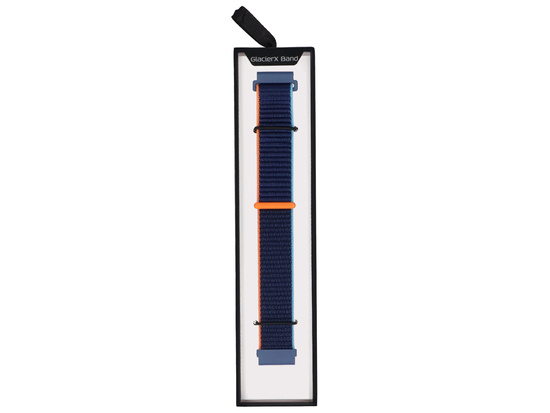 Pasek do smartwatcha GlacierX Grip Strap Nylon Ocean Blue Atramentowo-pomarańczowy 22mm