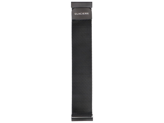 Neue Armbanduhr GlacierX Milanese Magnetic Strap Schwarz Mesh 22mm