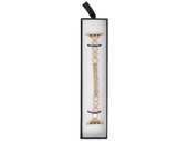 Bransoleta do smartwatcha GlacierX Zirconia Pearl Quatrefoil Chain Bracelet Gold do Apple Watch 38/40/41mm złoty