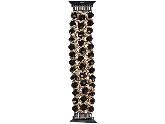 Bransoleta do smartwatcha GlacierX Sparkling Crystals Stretch Bracelet Onyx Shine do Apple Watch 38/40/41mm Czarna