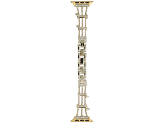 Bransoleta do smartwatcha GlacierX Zirconia Braided Chain Bracelet Gold do Apple Watch 38/40/41mm Złota