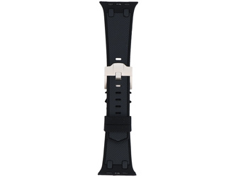 Pasek do smartwatcha GlacierX Silicone FiberTouch Black do Apple Watch 42/44/45/49mm Czarny