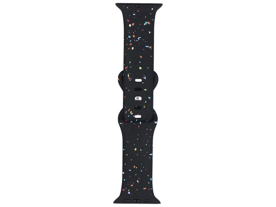 Pasek do smartwatcha GlacierX Silicone Loop Band Black Sprinkle do Apple Watch 42/44/45/49mm Czarny multikolor