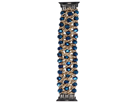 Bransoleta do smartwatcha GlacierX Sparkling Crystals Stretch Bracelet Imperial Blue do Apple Watch 38/40/41mm Niebieska