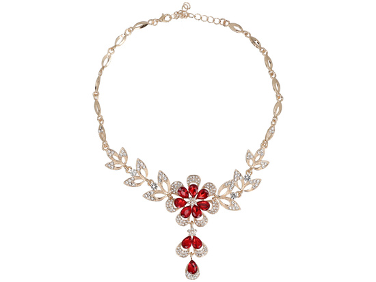 Schmuckset Märchenhaft Rot Halskette + Ohrringe