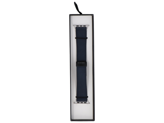 GlacierX Pasek Leather Magnetic Buckle Midnight Blue do Apple Watch 42/44/45/49mm Granatowy
