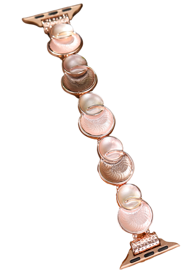 Bransoleta do smartwatcha GlacierX Gleam Bubbles Stretch Bracelet Rose Coffee do Apple Watch 38/40/41mm Kawowo-Różowa