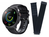 Zestaw Smartwatch GlacierX Aura Black GX-AC60 + Pasek GlacierX Grip Strap Nylon Black 22mm