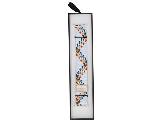 Pasek GlacierX Braided Magnetic Buckle Prism Stripes do Apple Watch 38/40/41mm Biało-tęczowy