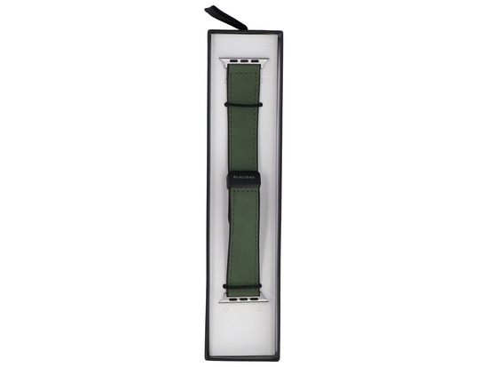 GlacierX Pasek Leather Magnetic Buckle Stone Green do Apple Watch 42/44/45/49mm Nefrytowy Zielony