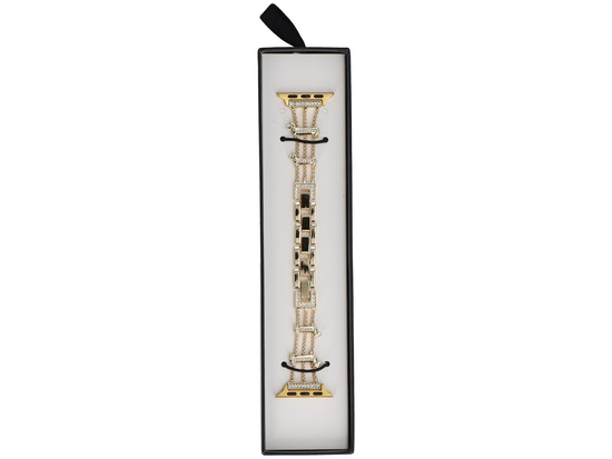 Bransoleta do smartwatcha GlacierX Zirconia Braided Chain Bracelet Gold do Apple Watch 38/40/41mm Złota