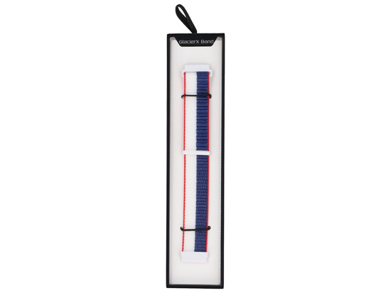 Pasek do smartwatcha GlacierX Grip Strap Nylon Ocean Mist Atramentowo-biały 22mm