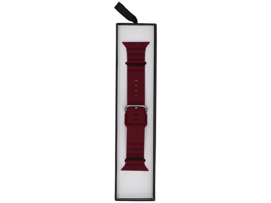Pasek do smartwatcha GlacierX Silicone Grooved Burgundy do Apple Watch 42/44/45/49mm Burgundowy
