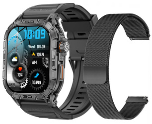 Smartwatch GlacierX Lhotse Black Pasek i Bransoleta mesh GX-LC63 BM