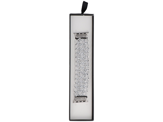 Bransoleta do smartwatcha GlacierX Sparkling Crystals Stretch Bracelet Icy Silver do Apple Watch 38/40/41mm Srebrna