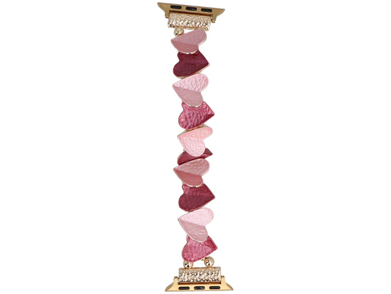 Bransoleta do smartwatcha GlacierX Gleam Heartbeat Stretch Bracelet Red Rose do Apple Watch 38/40/41mm Czerwono-Różowa