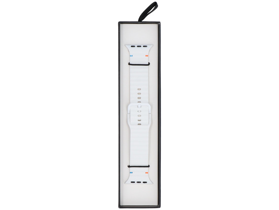 GlacierX Silikonarmband mit farbiger Schnalle Weiß für Apple Watch 42/44/45/49mm Weiß