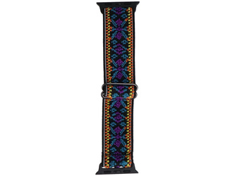 Pasek do smartwatcha GlacierX Nylon Nomad Threads Oriental Blooms do Apple Watch 38/40/41mm Fioletowo-Niebieski