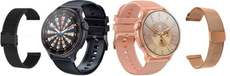 Neue Smartwatches GlacierX Aura Black + GlacierX Aura Rose Gold Set + Mesh-Armbänder