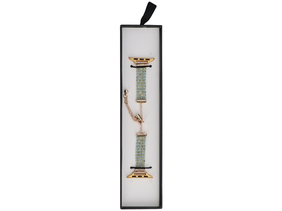 Neue Armbanduhr GlacierX Slider Clasp Multi Row Bracelet Cerulean Gleam für Apple Watch 38/40/41mm Silber-blau