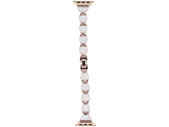 Bransoleta do smartwatcha GlacierX Pearl Glow Chain Bracelet Pink Moon do Apple Watch 38/40/41mm Różowo-Biała