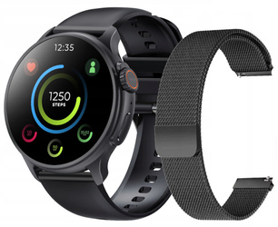 Smartwatch GlacierX Aura Black Pasek i Bransoleta mesh GX-AC60 BM
