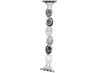 Bransoleta do smartwatcha GlacierX Gleam Orbit Stretch Bracelet Obsidian Veil do Apple Watch 38/40/41mm Czarno-Biała