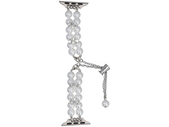 Bransoleta do smartwatcha GlacierX Slider Clasp Pearl Glow Bracelet White do Apple Watch 38/40/41mm Biała