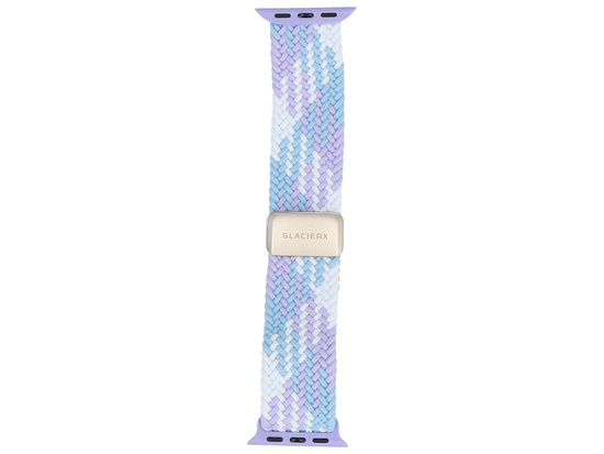 Pasek GlacierX Braided Magnetic Buckle Violet Candy do Apple Watch 38/40/41mm Biało-fioletowo-błękitny