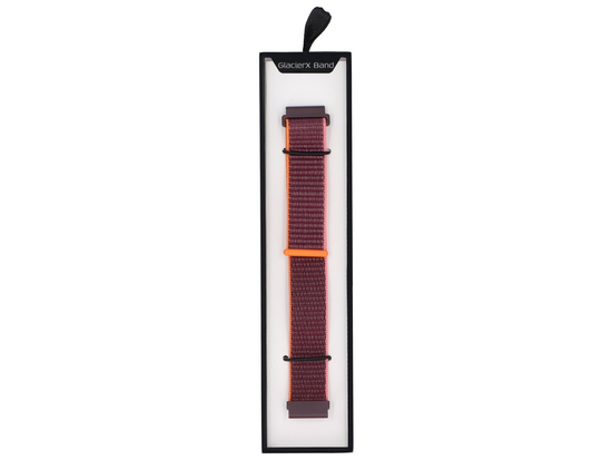 Neues Armband für Smartwatch GlacierX Grip Strap Nylon Pflaume + Rosa und Orange 22mm