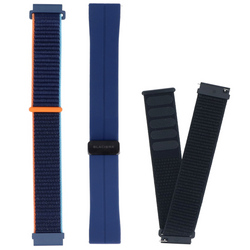 Zestaw pasków do smartwatcha GlacierX Grip Strap Nylon Black +  Silicone Magnetic Buckle Midnight Blue + Grip Strap Nylon Ocean Blue 22mm