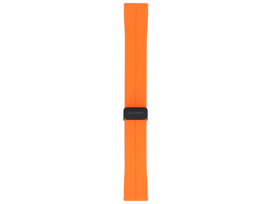 Set aus zwei Armbändern für Smartwatch GlacierX Silikon Magnetverschluss Vibrant Orange + Grip Strap Nylon Ocean Blue 22mm