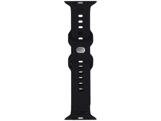 Pasek do smartwatcha GlacierX Silicone Ribbed Black do Apple Watch 42/44/45/49mm Czarny