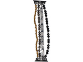 Bransoleta do smartwatcha GlacierX Multi Strand Beaded Bracelet Onyx Gold do Apple Watch 38/40/41mm Srebrno-czarno-złota