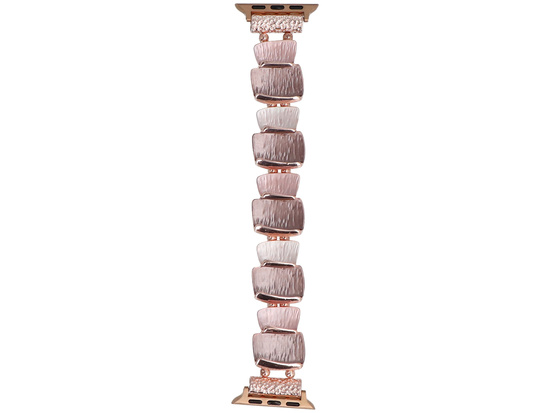 Bransoleta do smartwatcha GlacierX Gleam Crystals Stretch Bracelet Rose Coffee do Apple Watch 38/40/41mm Kawowo-Różowa