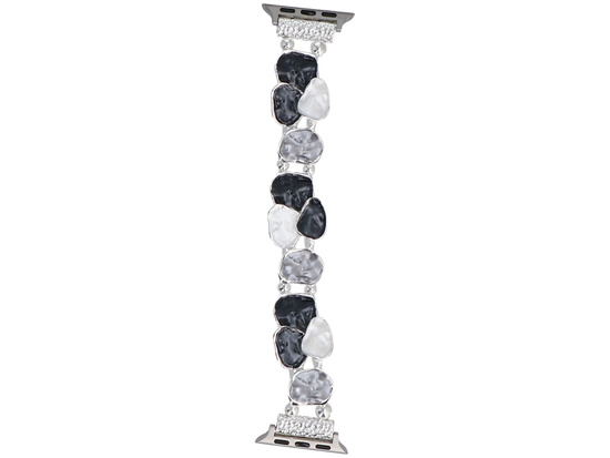 Bransoleta do smartwatcha GlacierX Gleam Ruffle Stretch Bracelet Charcoal Pearl do Apple Watch 38/40/41mm Czarna