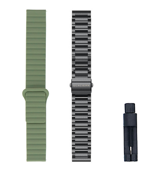 Neuer Smartwatch GlacierX Theron Black + Band GX-T248