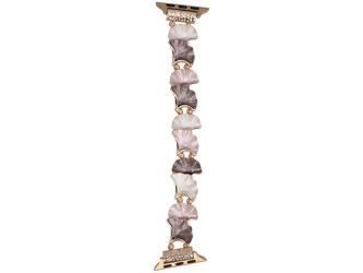 Bransoleta do smartwatcha GlacierX Gleam Ginkgo Stretch Bracelet Vintage Purple do Apple Watch 38/40/41mm Złoto-Malwowa