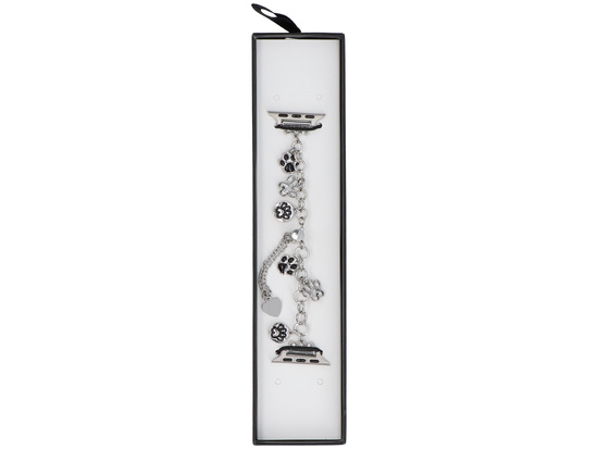 Bransoleta do smartwatcha GlacierX Slider Clasp Little Paws Charm Bracelet Silver do Apple Watch 38/40/41mm Srebrna