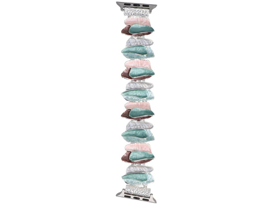 Bransoleta do smartwatcha GlacierX Gleam Cascade Stretch Bracelet Peony Blush do Apple Watch 38/40/41mm Różowo-Zielona