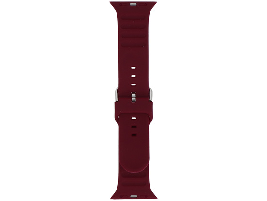 Pasek do smartwatcha GlacierX Silicone Grooved Burgundy do Apple Watch 42/44/45/49mm Burgundowy