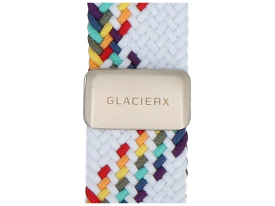 Pasek GlacierX Braided Magnetic Buckle Prism Stripes do Apple Watch 38/40/41mm Biało-tęczowy