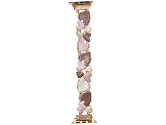 Bransoleta do smartwatcha GlacierX Gleam Tender Stretch Bracelet Rose Coffee do Apple Watch 38/40/41mm Różowo-Kawowa