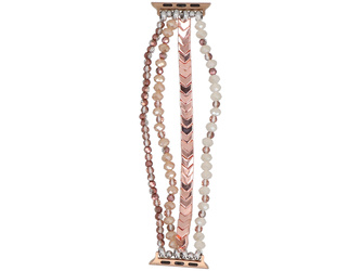 Bransoleta do smartwatcha GlacierX Multi Strand Beaded Bracelet Rose Gold do Apple Watch 38/40/41mm Srebrna Rose Gold