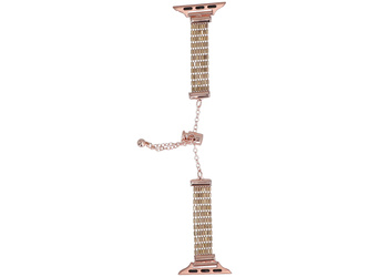 Bransoleta do smartwatcha GlacierX Slider Clasp Multi Row Bracelet Gold Cappuccino do Apple Watch 38/40/41mm Złota Cappucino