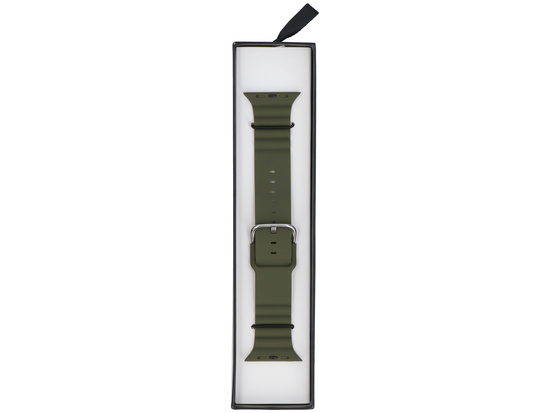 Pasek do smartwatcha GlacierX Silicone Grooved Dark Olive Green do Apple Watch 42/44/45/49mm Zielony
