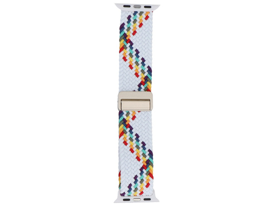 Neues Armband GlacierX Geflochtene Magnetverschluss Prism Streifen für Apple Watch 38/40/41mm Weiß-Regenbogen